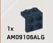 Bracket 1 x 2 - 2 x 2 with studs in Gray, Dark Smoke