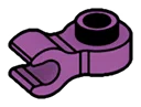 Plate 1 x 1 round with hole and horizontal clip in Magenta, Rich