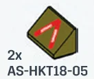 Slope 45 2 x 1 w/ Printed Danger Triangle in Green, Light Olive Drab (Metallic)
