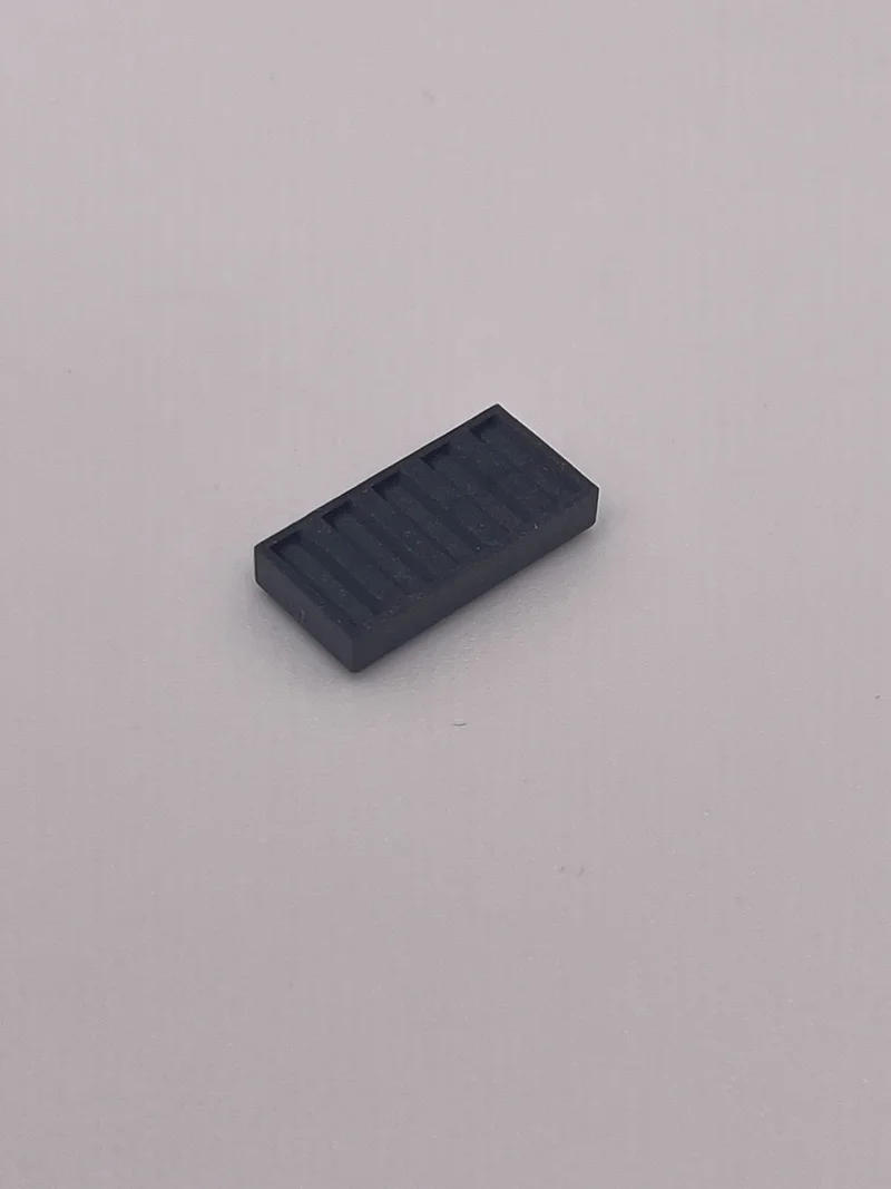 Tile, Modified 1 x 2 w/ 5 Lateral Notches in Gray, Dim (Metallic)