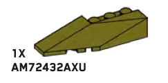 Slope brick 33 2 x 6 double / 45, left in Green, Olive Drab (Infinite Green) (Metallic)