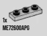 Plate 1 x 3 with hollow studs in Gray, Steel