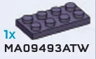 Plate 2 x 4 in Purple, Dark (Metallic)