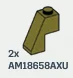 Slope 65 1 x 2 x 2 in Green, Olive Drab (Infinite Green) (Metallic)