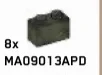 Brick 1 x 2 in Green, Jungle (Camo)