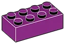Brick 2 x 4 in Purple, Imperial