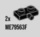 Plate Modified 1 x 2 with small pin on side in Black