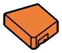Wedge Tile 1 x 2 without corner, left in Orange, Bright