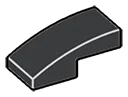 Slope 1 x 1 x 2 two-thirds height with curved slope in Gray, Dark Charcoal