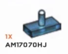 Plate 1 x 2 with vertical peg in Cyan (Translucent)