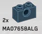 Connector Brick 1 x 2 with hole in Gray, Dark Smoke