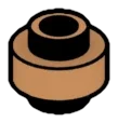 Plate Round 1 x 1, Double Sided with Open Top in Brown, Light Nougat