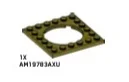Plate Modified 6 x 6 with 4 x 4 round hole at center in Green, Olive Drab (Infinite Green) (Metallic)