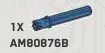 Connector: axle 4 studs long axle pin at one end in Blue