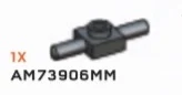 Plate 1 x 1 with horizontal pegs in Gray, Dark (Metallic)
