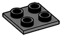 Tile 2 x 2 inverse in Gray, Dark (Flake)