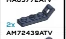 Plate Modified 1 x 3 with raised offset handle in Blue, Smoke (Flake)