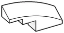 Brick 1 x 2 x 4 with curved top and lateral slope, right in White