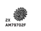 Gearing, wheel with 16 teeth and axle hole in Black
