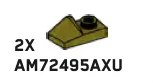 Slope plate 1 x 2 left in Green, Olive Drab (Infinite Green) (Metallic)
