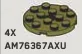 Plate Round 4 x 4 with center hole in Green, Olive Drab (Infinite Green) (Metallic)