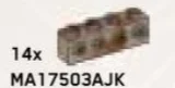Brick 1 x 4 with side studs in Gray, Tarnished (Metallic Camo)