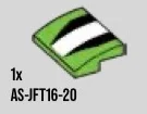 Slope tile 33 3 x 2 curved slope with black and white stripes in Green, Soft Grass