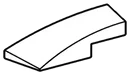 Slope brick 33 1 x 3 curved slope, skewed left in White