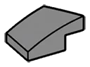 Slope plate 1 x 1 with curved slope & small lip, right in Gray, Dark (Flake)