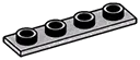 Tile 1 x 4 inverse in Gray, Steel
