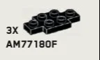 Plate Modified 2 x 4 with corner cut-outs & single stud at either end in Black
