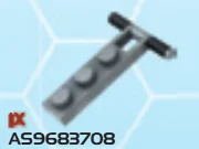Plate 1 x 3 Offset Handlebar w/ Printed Black Handle in Multicolored