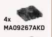 Hinge plate 2 x 2 with 5 fingers in Gray, Light Camo (Metallic)