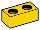Brick 1 x 2 two-thirds height connector, female:female in Yellow, Lemon