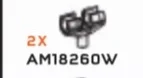 Connector: pin with double clip in Clear (Translucent)