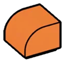 Brick 1 x 1 two-thirds-height with half-curved top in Orange, Bright