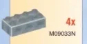 Brick 2 x 4 in Silver, Dull