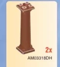 Wall Support 2 x 6 x 2 column, tapered round in Brown