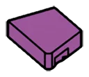 Wedge Tile 1 x 2 without corner, left in Magenta, Rich