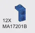 Bracket 1 x 1 - 1 x 2 with studs in Blue