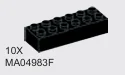 Brick 2 x 6 in Black