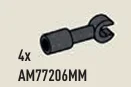 Connector: pipe, small 1 stud long with extended clip in Gray, Dark (Metallic)