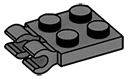 Plate Modified 2 x 2 with horizontal clips in Gray, Dark (Flake)