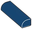 Brick 1 x 4 two-thirds-height with half-curved top in Blue, Midnight