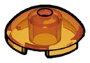 Tile 2 x 2 low dome with center hole in Orange (Translucent)