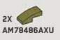 Slope 1 x 1 x 2 two-thirds height with curved slope in Green, Olive Drab (Infinite Green) (Metallic)