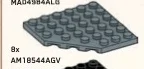 Wedge Plate 6 x 6 without corner, type 02 in Gray, Light (Metallic)