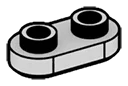 Plate 1 x 2 with rounded corners in Gray, Dull