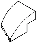 Slope brick 2 x 3 skewed right in White