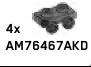 Bracket Plate 1 x 2 with side studs in Gray, Light Camo (Metallic)